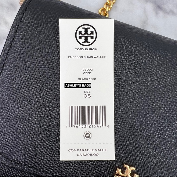 Tory Burch Emerson Chain Wallet Crossbody In Black - Picture 10 of 10